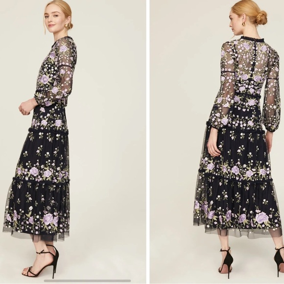 Mac Duggal Embroidered tiered dress size 8 - Picture 3 of 13